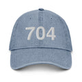 704 Charlotte NC Area Code Denim Dad Hat