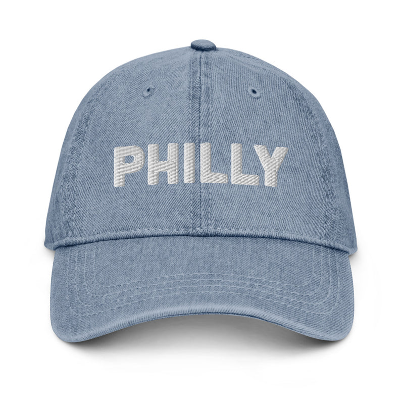 Philly Distressed Denim Dad Hat