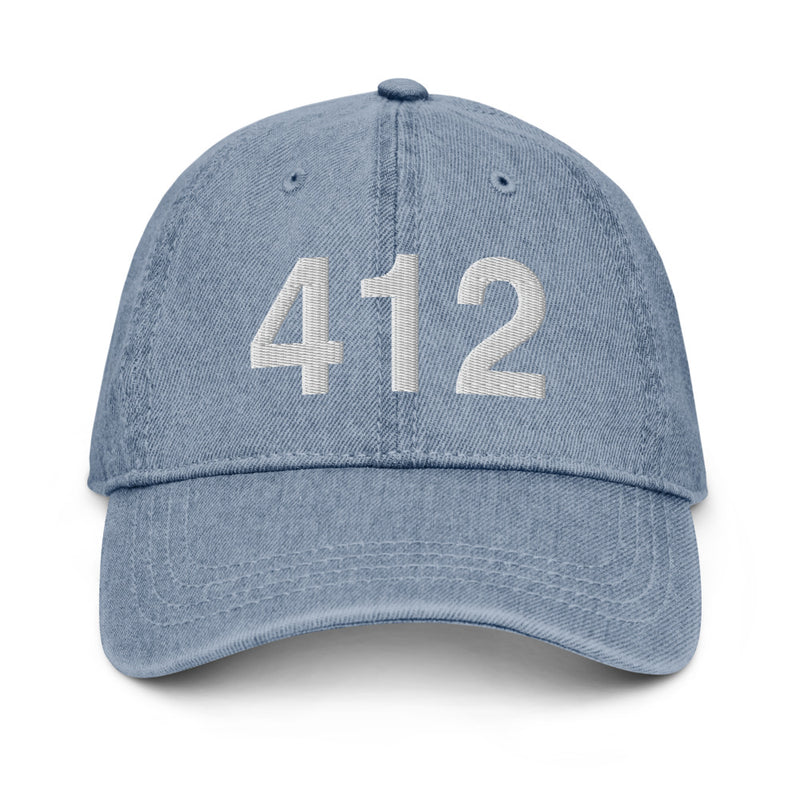 412 Pittsburgh Area Code Denim Dad Hat