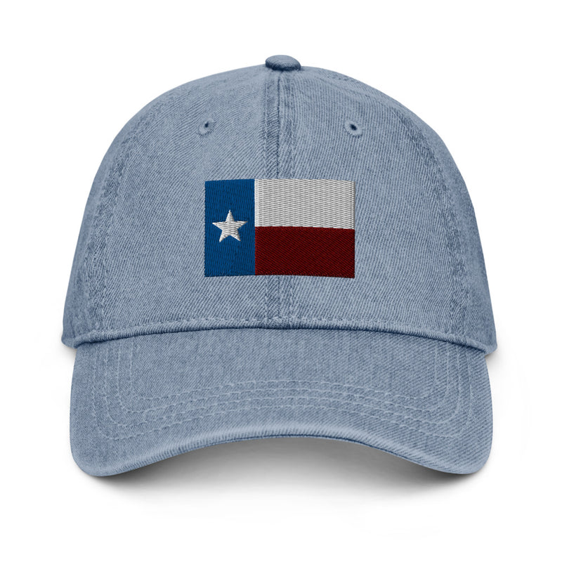 Maroon Texas Flag Denim Dad Hat