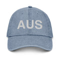 AUS Austin Airport Code Denim Dad Hat