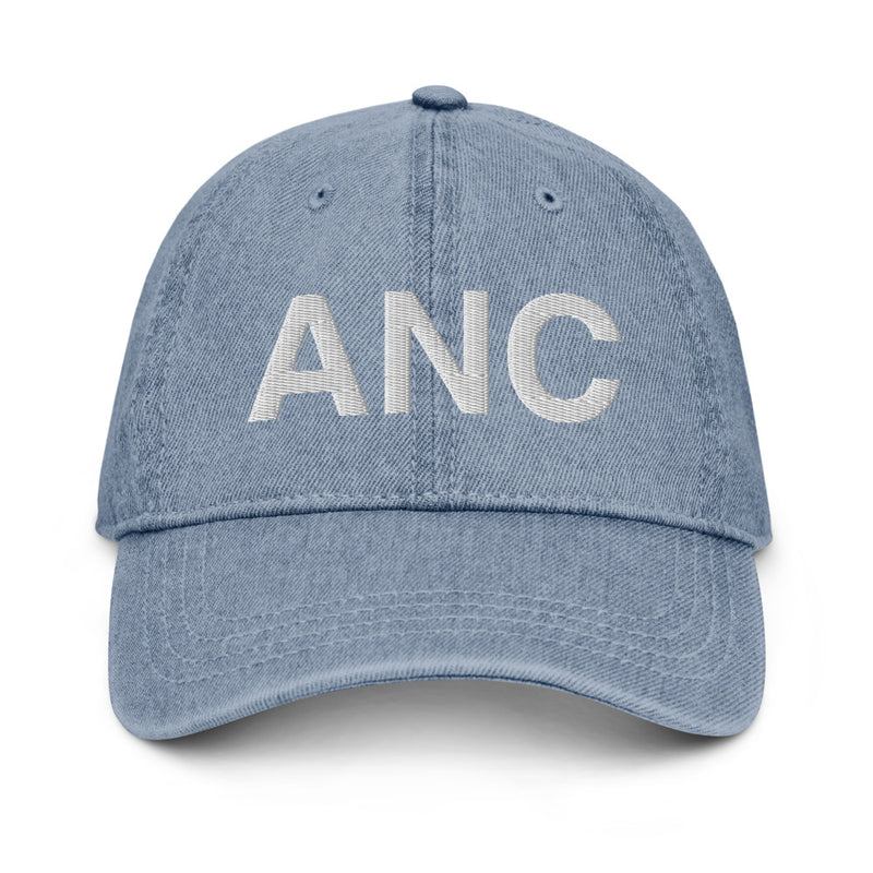 ANC Anchorage Airport Code Denim Dad Hat