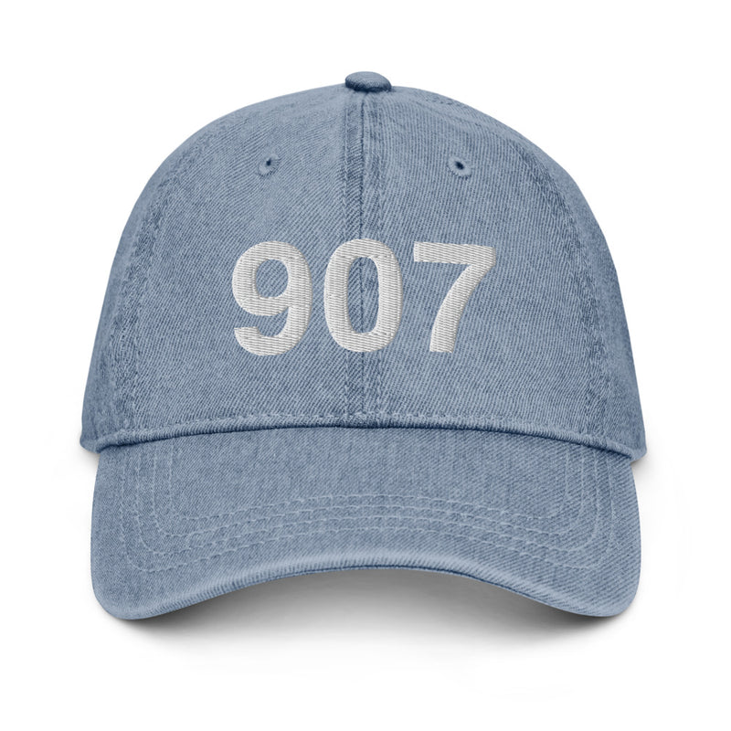 907 Alaska Area Code Denim Dad Hat