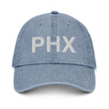 PHX Phoenix Airport Code Denim Dad Hat