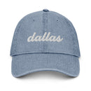 Cursive Dallas TX Denim Dad Hat