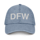 DFW Dallas Fort Worth Airport Code Denim Dad Hat