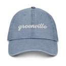 Cursive Greenville SC Denim Dad Hat