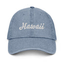 Cursive Hawaii Denim Dad Hat