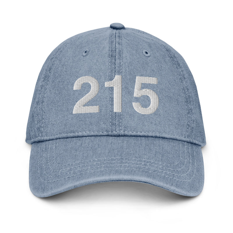 215 Philadelphia Area Code Denim Dad Hat