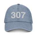 307 Wyoming Area Code Denim Dad Hat