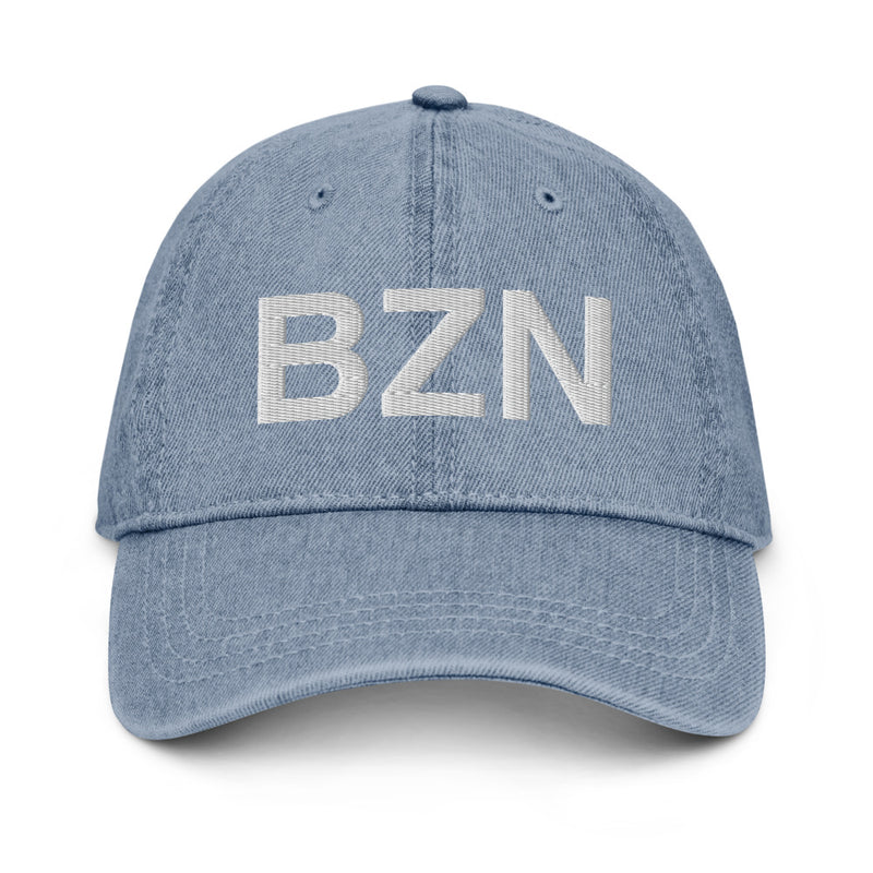 BZN Bozeman Airport Code Denim Dad Hat