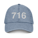 716 Buffalo NY Area Code Denim Dad Hat