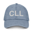 CLL College Station Airport Code Denim Dad Hat