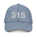 315 Upstate NY Area Code Denim Dad Hat