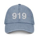 919 Raleigh NC Area Code Denim Dad Hat