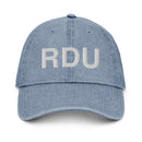 RDU Raleigh NC Airport Code Denim Dad Hat