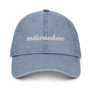 Cursive Milwaukee Denim Dad Hat