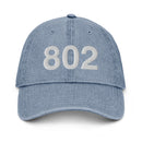 802 Vermont Area Code Denim Dad Hat