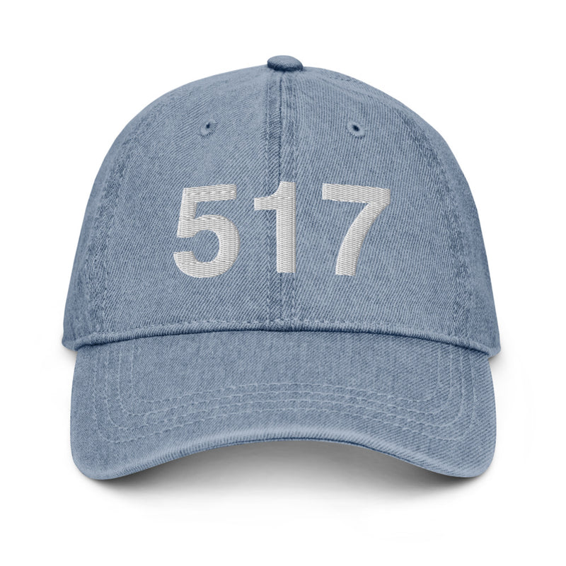 517 Lansing MI Area Code Denim Dad Hat