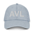 AVL Asheville NC Airport Code Denim Dad Hat