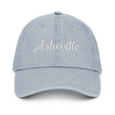 Script Asheville NC Denim Dad Hat
