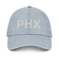 PHX Phoenix Airport Code Denim Dad Hat