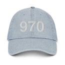 970 Colorado Area Code Denim Dad Hat.
