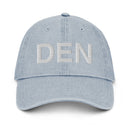 DEN Denver Airport Code Denim Dad Hat