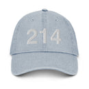 214 Dallas Area Code Denim Dad Hat