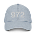 972 Dallas Area Code Denim Dad Hat