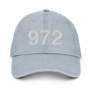 972 Dallas Area Code Denim Dad Hat