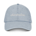 Cursive Charleston SC Denim Dad Hat