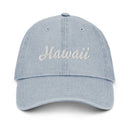 Cursive Hawaii Denim Dad Hat