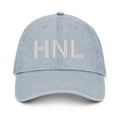 HNL Honolulu Airport Code Denim Dad Hat