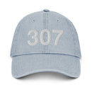 307 Wyoming Area Code Denim Dad Hat