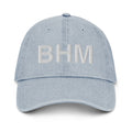 BHM Birmingham Airport Code Denim Dad Hat