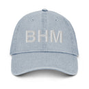 BHM Birmingham Airport Code Denim Dad Hat