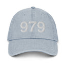 979 College Station Area Code Denim Dad Hat