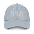 518 Upstate NY Area Code Denim Dad Hat
