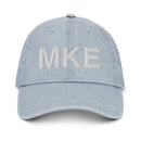 MKE Milwaukee Airport Code Denim Dad Hat