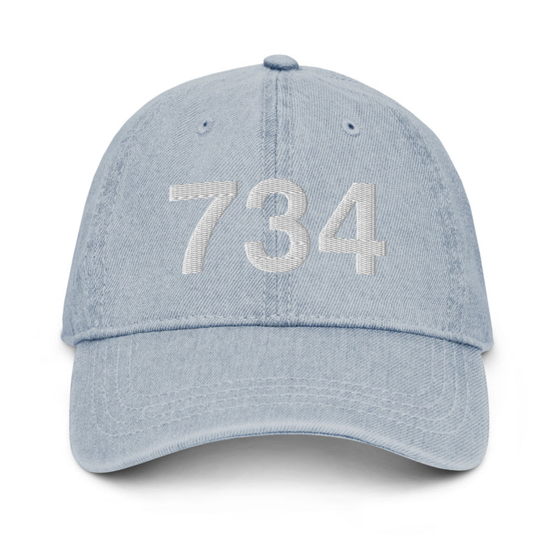 734 Ann Arbor Mi Area Code Denim Dad Hat