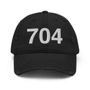704 Charlotte NC Area Code Distressed Dad Hat