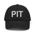 PIT Pittsburgh Airport Code Distressed Dad Hat
