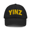 Yinz Black & Gold Distressed Dad Hat