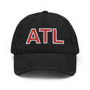 White & Red ATL Distressed Dad Hat