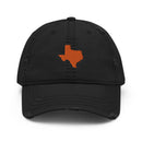 Orange Texas Distressed Dad Hat