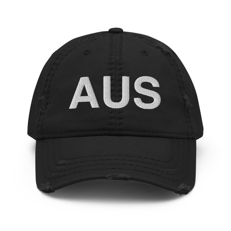 AUS Austin Airport Code Distressed Dad Hat