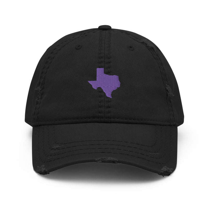 Purple Texas Distressed Dad Hat