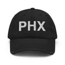 PHX Phoenix Airport Code Distressed Dad Hat