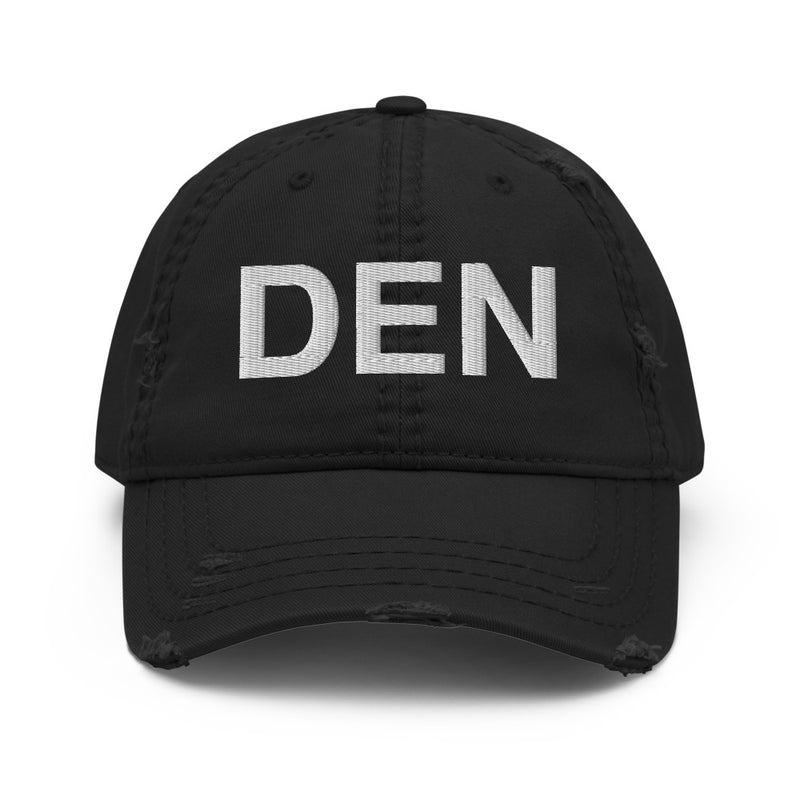 DEN Denver Airport Code Distressed Dad Hat